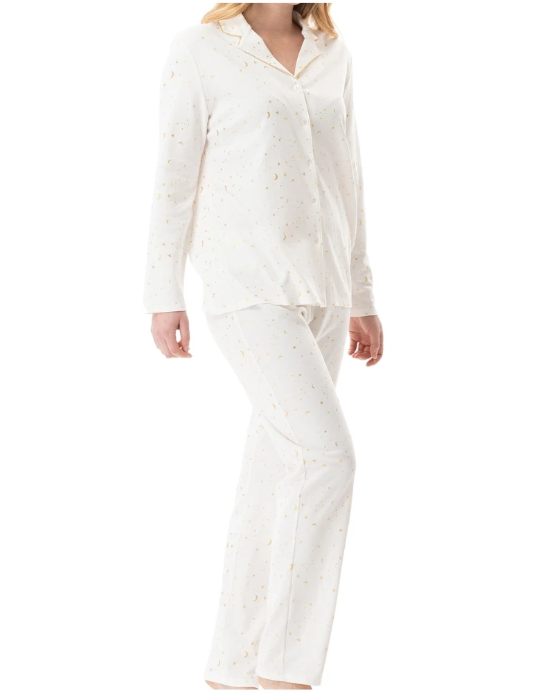 Pyjama Boutonné Interlock 100% Coton Le Chat Luna (Ecru) 5 Pyjama Boutonné Interlock 100% Coton Le Chat Luna (Ecru) – Image 5