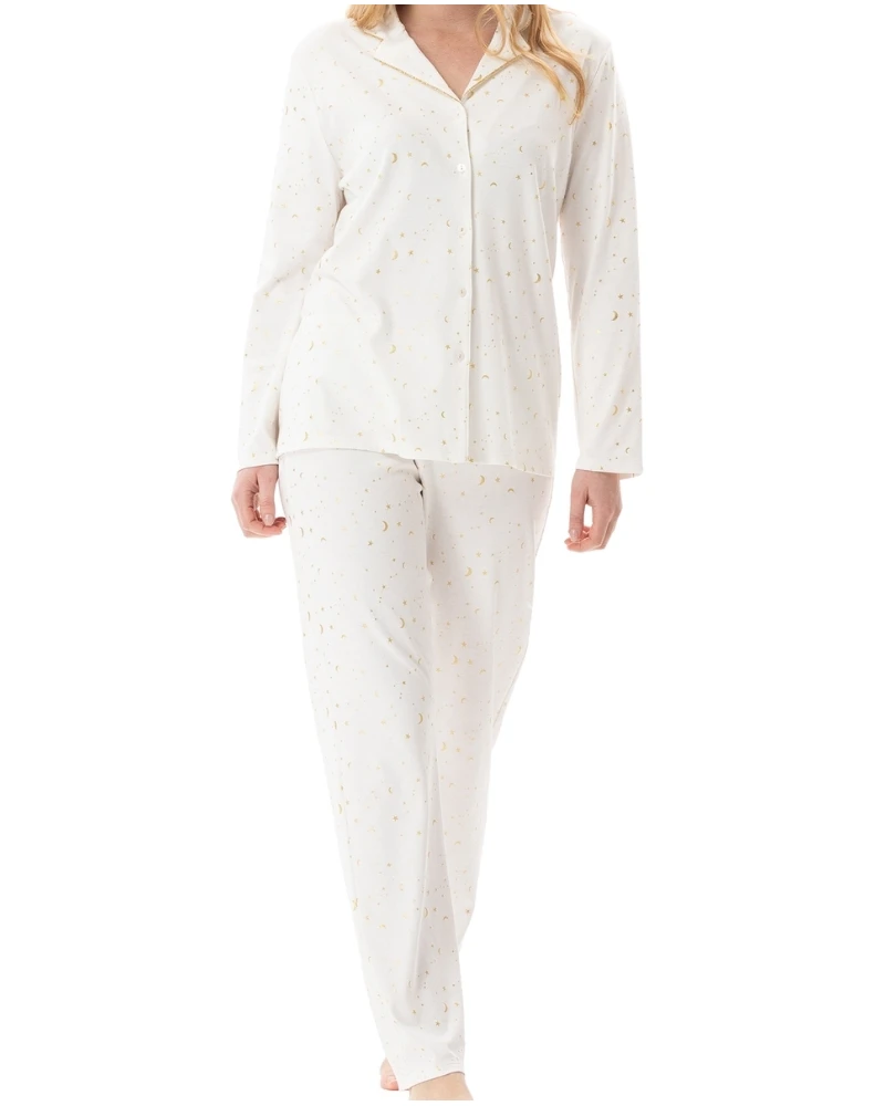 Pyjama Boutonné Interlock 100% Coton Le Chat Luna (Ecru) 6 Pyjama Boutonné Interlock 100% Coton Le Chat Luna (Ecru) – Image 6