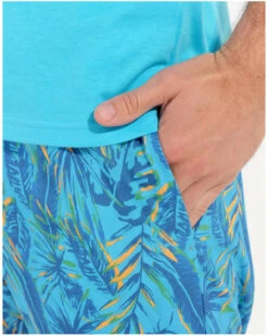 Pyjama Court 100% Coton HOM Valley (Imprimé Turquoise) -Sloggi Soldes Boutique pyjama court 100 coton hom valley imprime turquoise 4