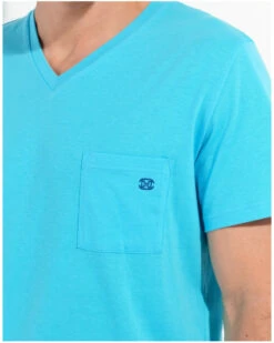 Pyjama Court 100% Coton HOM Valley (Imprimé Turquoise) -Sloggi Soldes Boutique pyjama court 100 coton hom valley imprime turquoise 5