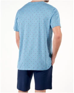 Pyjama Court Coton Et Modal HOM Walter (Imprimé Bleu) -Sloggi Soldes Boutique pyjama court coton et modal hom walter imprime bleu 2