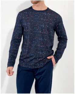 Pyjama Long 100% Coton HOM Broceliande (Imprimé Floral Marine) 14 Pyjama Long 100% Coton HOM Broceliande (Imprimé Floral Marine) -Sloggi Soldes Boutique pyjama long 100 coton hom broceliande imprime floral marine 5