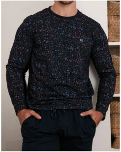Pyjama Long 100% Coton HOM Broceliande (Imprimé Floral Marine) 17 Pyjama Long 100% Coton HOM Broceliande (Imprimé Floral Marine) -Sloggi Soldes Boutique pyjama long 100 coton hom broceliande imprime floral marine 8