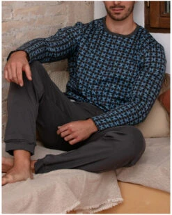 Pyjama Long 100% Coton Interlock HOM Aloys (Papyrus) -Sloggi Soldes Boutique pyjama long 100 coton interlock hom aloys papyrus 8