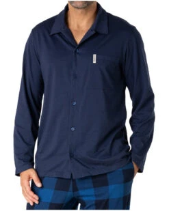 Pyjama Long Boutonné 100% Coton Eminence Camper (Bleu Prusse)