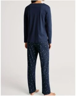 Pyjama Long Calida Sweet Dreams 100% Coton (Peacoat Blue) -Sloggi Soldes Boutique pyjama long calida sweet dreams 100 coton peacoat blue 2