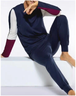 Pyjama Long En Jersey 100% Coton Eden Park H78 (NB039) -Sloggi Soldes Boutique pyjama long en jersey 100 coton eden park h78 nb039 3