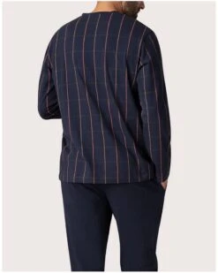 Pyjama Long En Jersey 100% Coton Eminence (Carreaux Marine) -Sloggi Soldes Boutique pyjama long en jersey 100 coton eminence carreaux marine 2