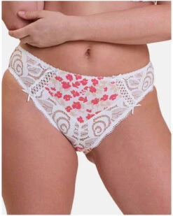 Slip Sans Complexe Amélie Print (Imprimé Floral Blanc Et Rouge)