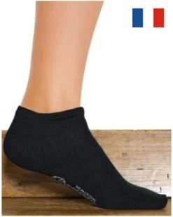 Socquette Unie Femme En Coton Maison Broussaud (Noir)