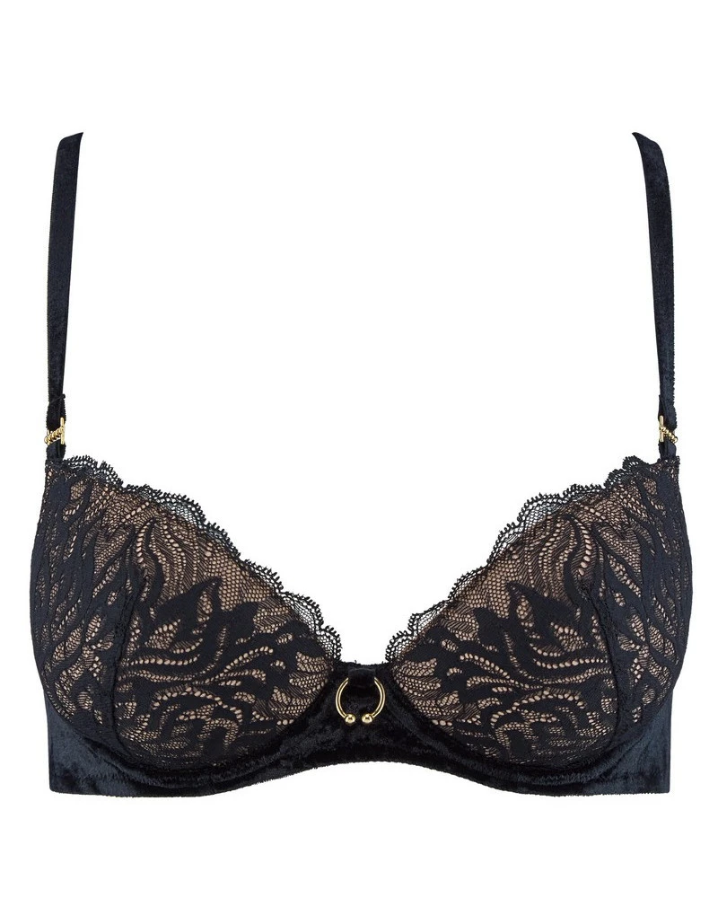 Soutien-gorge Plunge Coque Velours Aubade The Night Before (Black Bird) 2 Soutien-gorge Plunge Coque Velours Aubade The Night Before (Black Bird) – Image 2
