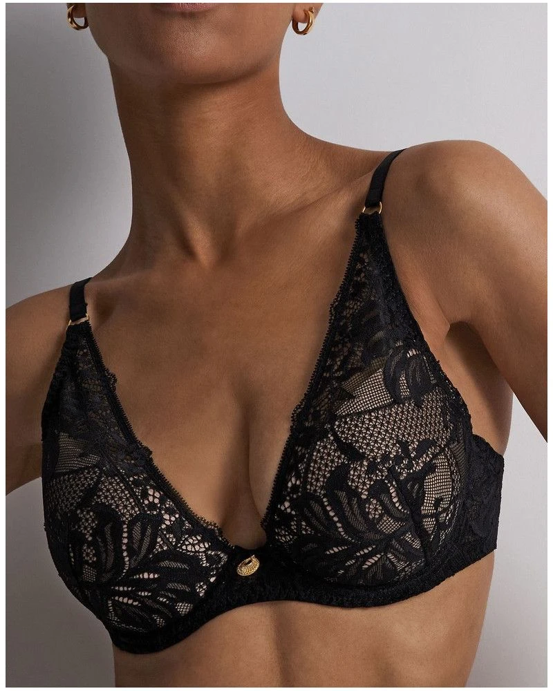 Soutien-gorge Plunge Foulard Aubade Gold Pleasure (Black Light) 1 Soutien-gorge Plunge Foulard Aubade Gold Pleasure (Black Light)