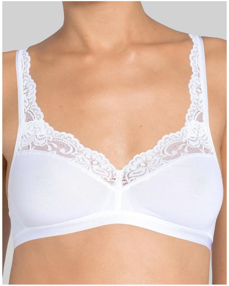 Soutien-gorge Sans Armature Coton Sloggi Romance (Blanc) 1 Soutien-gorge Sans Armature Coton Sloggi Romance (Blanc)