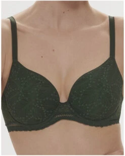 Simone Perele Soutien-gorge Spacer Décolleté Plongeant Moulé Simone Pérèle Comète (Vert Icône)