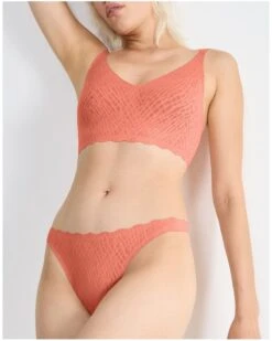 String Sloggi Zero Feel Bliss (Lovely Apricot) -Sloggi Soldes Boutique string sloggi zero feel bliss lovely apricot 3