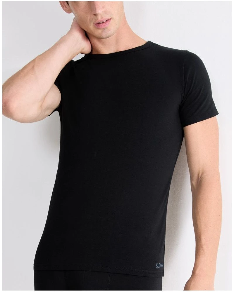T-shirt Col Rond Sloggi For Men GO ABC (Lot De 2) (Noir) 3 T-shirt Col Rond Sloggi For Men GO ABC (Lot De 2) (Noir) – Image 3