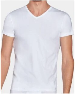 T-shirt Col V Eden Park E60 (Blanc)