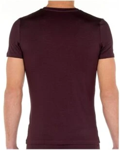 T-shirt Col V HOM Tencel Soft (Bordeaux) -Sloggi Soldes Boutique t shirt col v hom tencel soft bordeaux 2