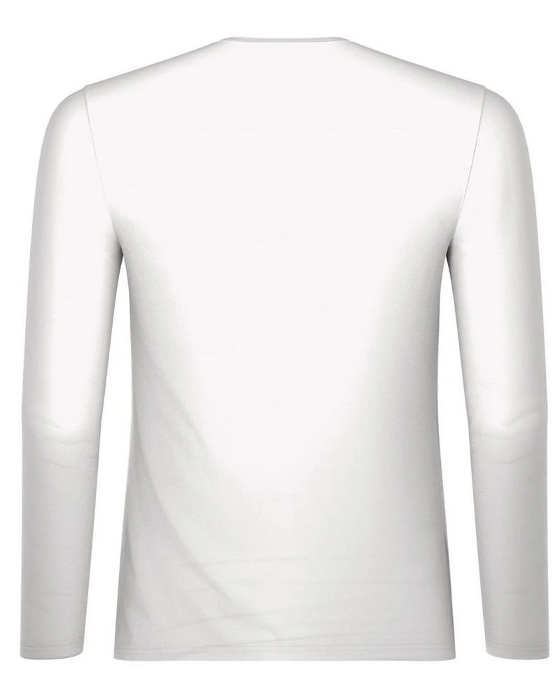 T-shirt Manche Longue Col V Éminence 100 % Coton Premium (Blanc) 4 T-shirt Manche Longue Col V Éminence 100 % Coton Premium (Blanc) – Image 4