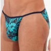 Tanga En Microfibre HOM Funky Styles (Imprimé Bleu)