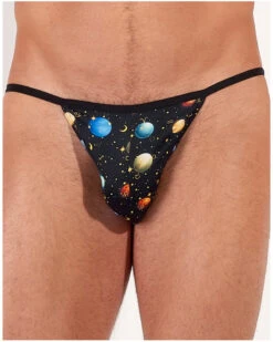 Tanga En Microfibre HOM Funky Styles (Imprimé Noir)