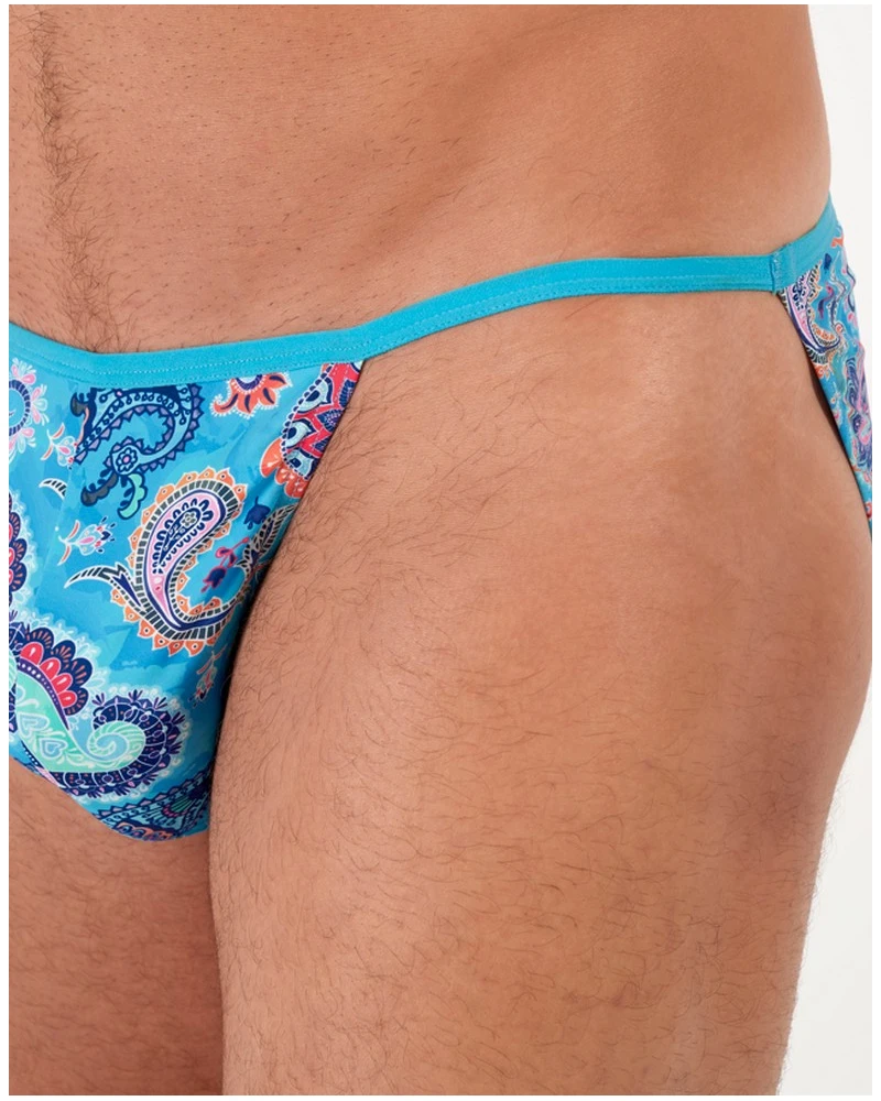Tanga En Microfibre HOM Funky Styles (Imprimé Turquoise) 4 Tanga En Microfibre HOM Funky Styles (Imprimé Turquoise) – Image 4