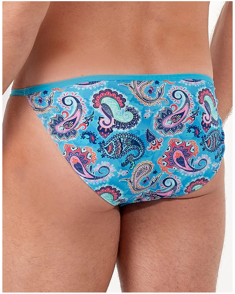 Tanga En Microfibre HOM Funky Styles (Imprimé Turquoise) 6 Tanga En Microfibre HOM Funky Styles (Imprimé Turquoise) – Image 6