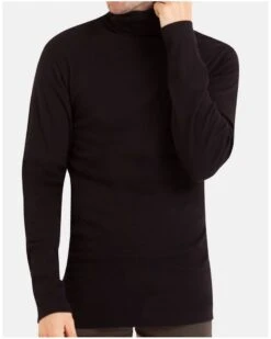 Tee-shirt Col Roulé Eminence 100% Coton (Noir)