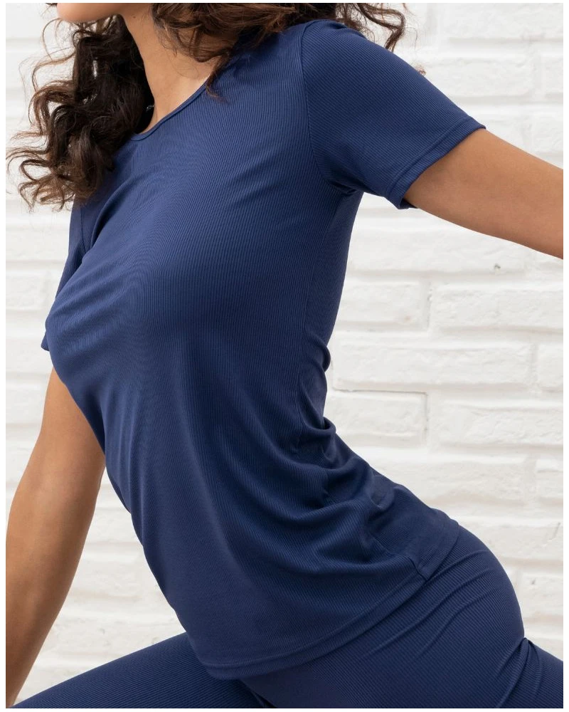 Tee-shirt Manches Courtes Antigel En Mode Yoga (Bleu Yoga) 3 Tee-shirt Manches Courtes Antigel En Mode Yoga (Bleu Yoga) – Image 3