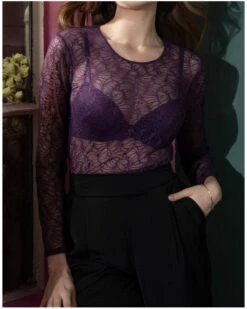 Tee-shirt Manches Longues Antigel Atelier Séduction (Prune Magic)