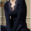 Tee-shirt Manches Longues Laine Et Soie Lise Charmel Plaisir Caresse (Pierre Bleue)