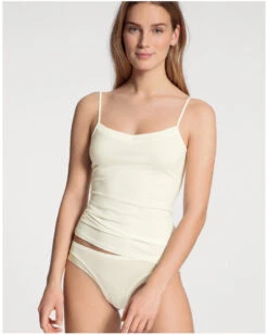 Top à Fines Bretelles Calida Cate Coton (Alabaster Crème) 7 Top à Fines Bretelles Calida Cate Coton (Alabaster Crème) -Sloggi Soldes Boutique top a fines bretelles calida cate coton alabaster creme 3