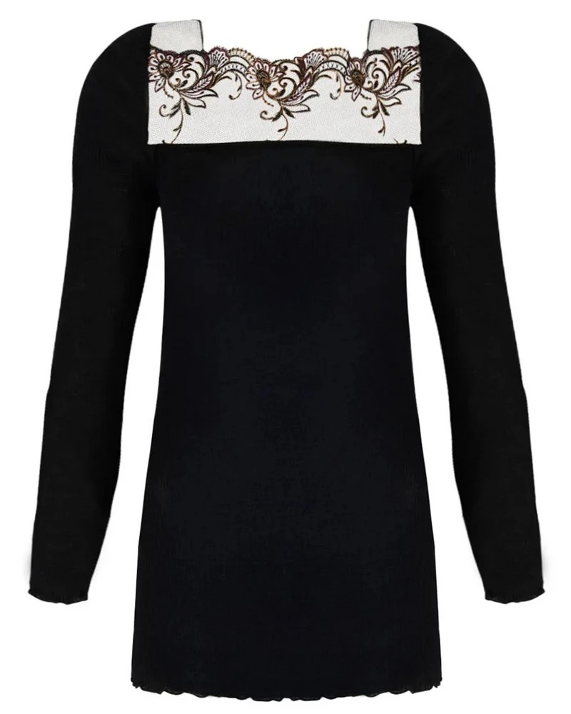 Top Bien-être Laine Et Soie Lise Charmel Charme Secret (Charme Noir) 2 Top Bien-être Laine Et Soie Lise Charmel Charme Secret (Charme Noir) – Image 2