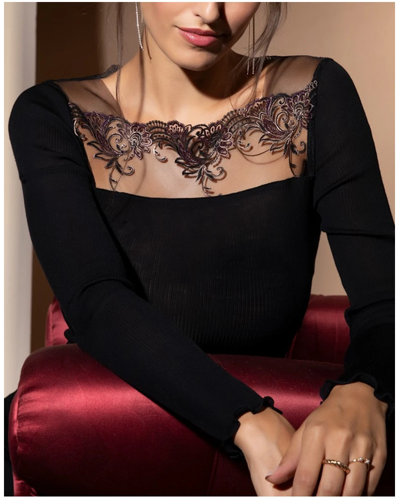 Top Bien-être Laine Et Soie Lise Charmel Charme Secret (Charme Noir) 3 Top Bien-être Laine Et Soie Lise Charmel Charme Secret (Charme Noir) – Image 3