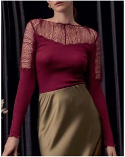 Top Fantaisie Laine Et Soie Oscalito 7415 (Sangria)