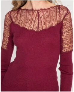 Top Fantaisie Laine Et Soie Oscalito 7415 (Sangria) -Sloggi Soldes Boutique top fantaisie laine et soie oscalito 7415 sangria 4