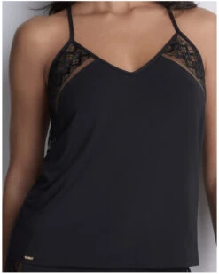 Top Fines Bretelles En Modal Aubade Sweet Obsession (Noir)