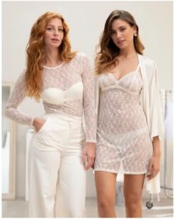 Top Manches Longues Antigel Atelier Séduction (Ecru Nacre) -Sloggi Soldes Boutique top manches longues antigel atelier seduction ecru nacre 2